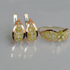 Срібний набір з золотими пластинами