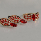 Срібний набір з золотими пластинами