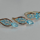 Срібний набір з золотими пластинами