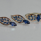 Срібний набір з золотими пластинами