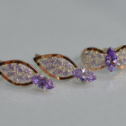 Срібний набір з золотими пластинами