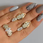 Срібний набір з золотими пластинами