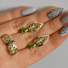 Срібний набір з золотими пластинами