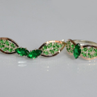 Срібний набір з золотими пластинами