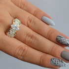 Срібна каблучка з золотими вставками