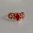 Срібна каблучка з золотими вставками