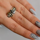 Срібна каблучка з золотими вставками