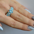 Срібна каблучка з золотими вставками