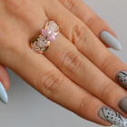 Срібна каблучка з золотими вставками