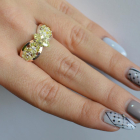 Срібна каблучка з золотими вставками