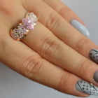 Срібна каблучка з золотими вставками