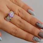 Срібна каблучка з золотими вставками