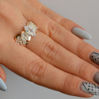 Срібна каблучка з золотими вставками