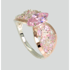 Срібна каблучка з золотими вставками