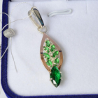 Серебряная подвеска с золотими вставками