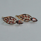 Срібні сережки з золотими вставками