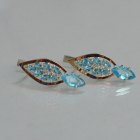 Срібні сережки з золотими вставками