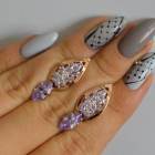 Срібні сережки з золотими вставками