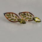 Срібні сережки з золотими вставками