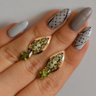 Срібні сережки з золотими вставками