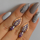 Срібні сережки з золотими вставками