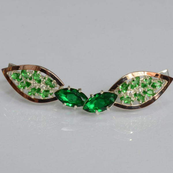 Срібні сережки з золотими вставками