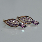 Срібні сережки з золотими вставками