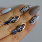 Срібні сережки з золотими вставками