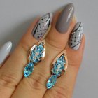 Срібні сережки з золотими вставками