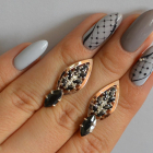 Срібні сережки з золотими вставками