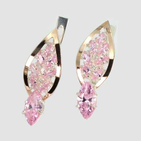 Срібні сережки з золотими вставками