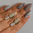 Срібні сережки з золотими вставками