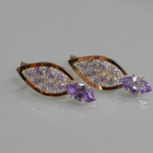 Срібні сережки з золотими вставками