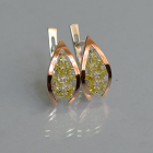 Срібні сережки з золотими вставками