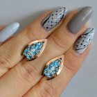 Срібні сережки з золотими вставками