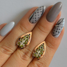 Срібні сережки з золотими вставками