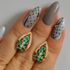 Срібні сережки з золотими вставками