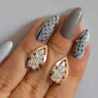 Срібні сережки з золотими вставками