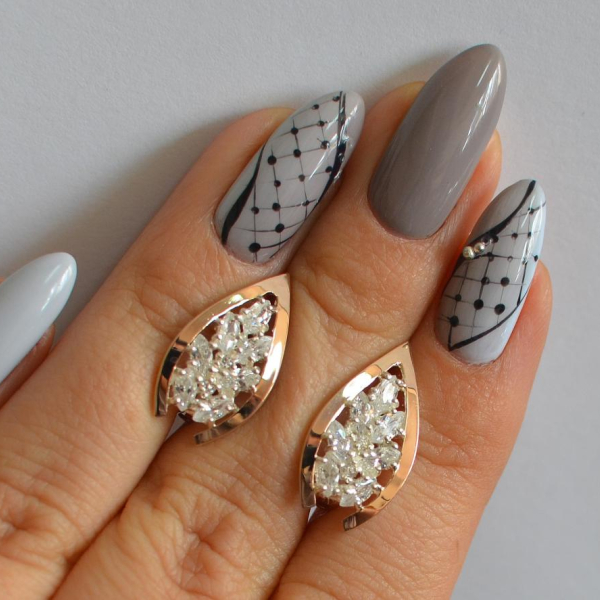 Срібні сережки з золотими вставками