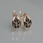 Срібні сережки з золотими вставками