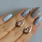 Срібні сережки з золотими вставками