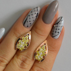 Срібні сережки з золотими вставками