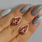 Срібні сережки з золотими вставками