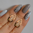 Срібні сережки з золотими вставками