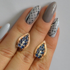 Срібні сережки з золотими вставками