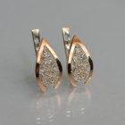 Срібні сережки з золотими вставками