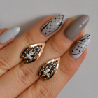 Срібні сережки з золотими вставками