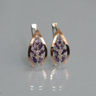 Срібні сережки з золотими вставками