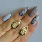 Срібні сережки з золотими вставками