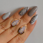 Срібні сережки з золотими вставками